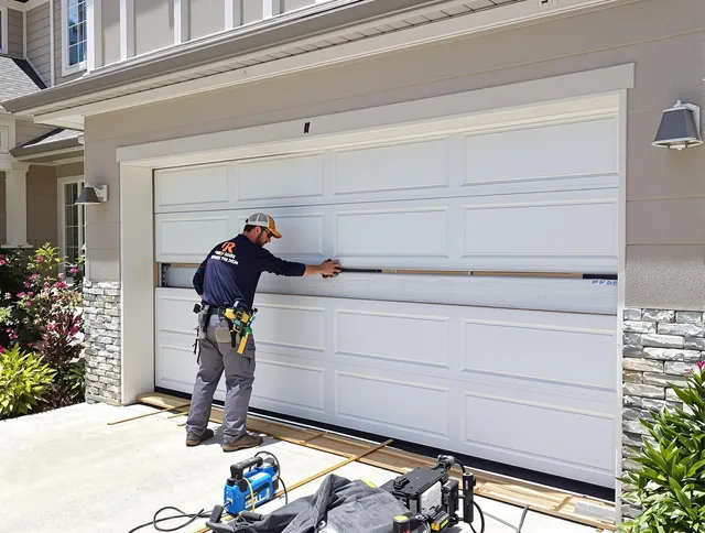 East Windsor Garage Door Repair team performing complete garage door replacement at East Windsor residence