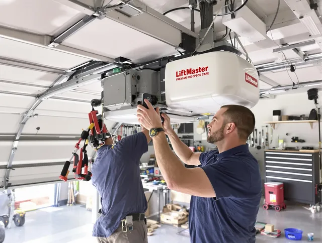 East Windsor Garage Door Repair technician performing advanced diagnostics on garage opener in East Windsor