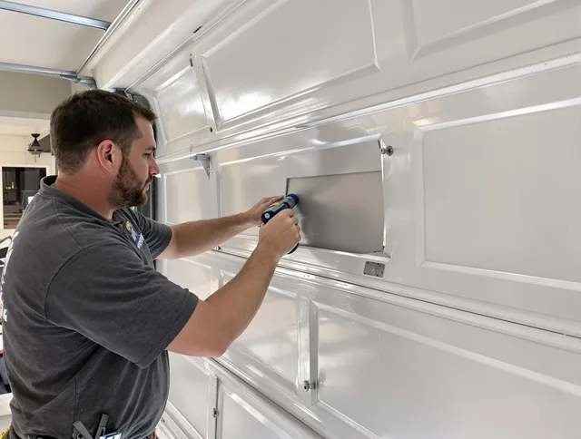 Garage door panel repair by East Windsor Garage Door Repair in East Windsor